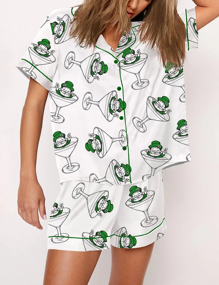 Women's St Patrick's Day Martini Pajama Set