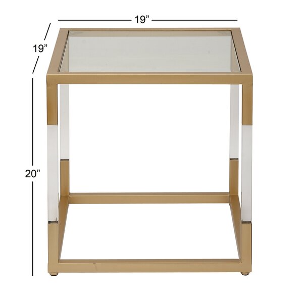 Turrell Metal, Glass and Acrylic End Table