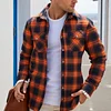 Autumn and Winter Thick Cotton-padded Plaid Long-sleeved Loose Hooded Men's Jacket