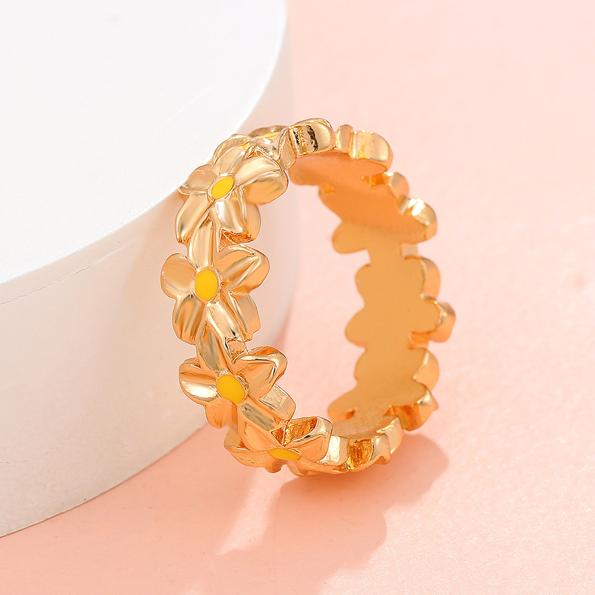 Flower Gold Plated Ring