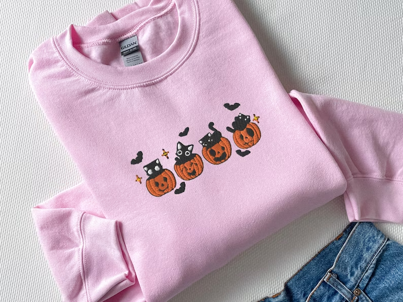 Embroidered Halloween Sweatshirt