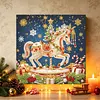 DIY Special Shape Diamond Painting Pearl Art With Inner Frame Kit 25x25cm(Christmas Carousel)