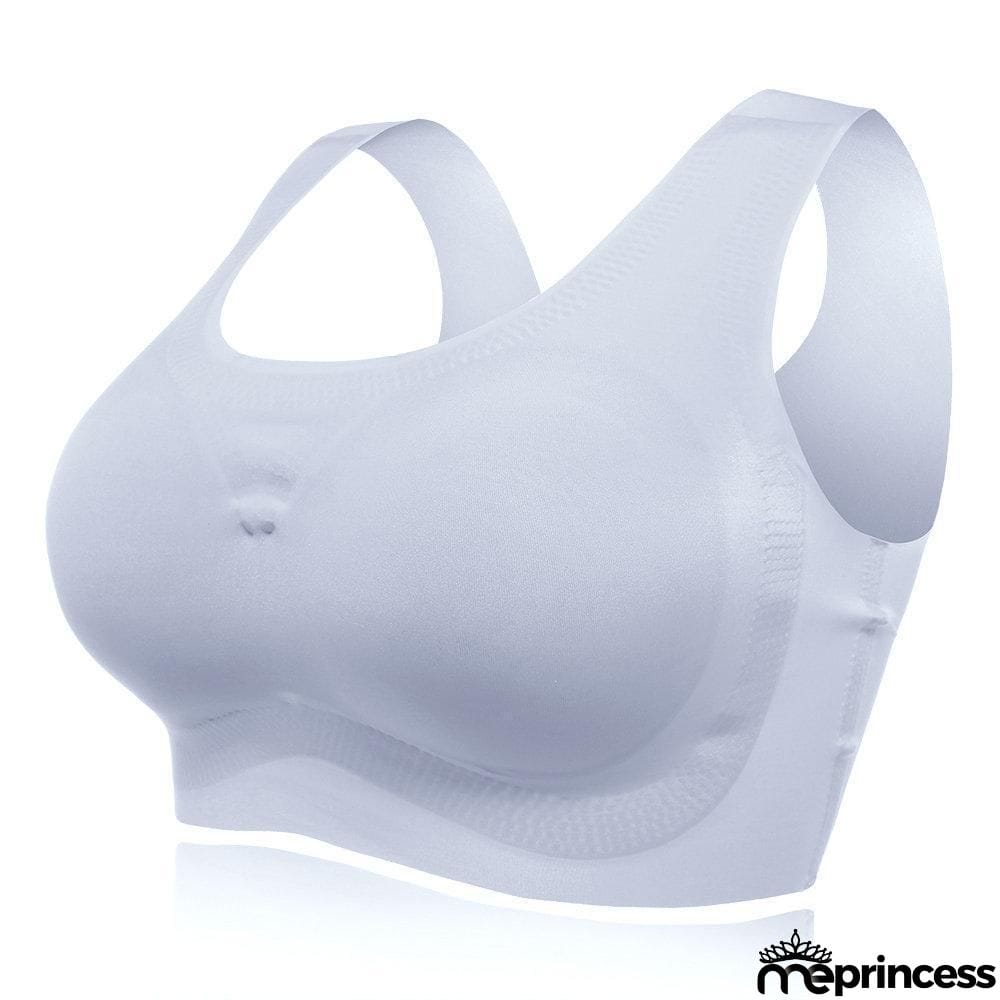 Super Comfy High Elastic Wireless Full Busty Soft Bras - Silver Gray