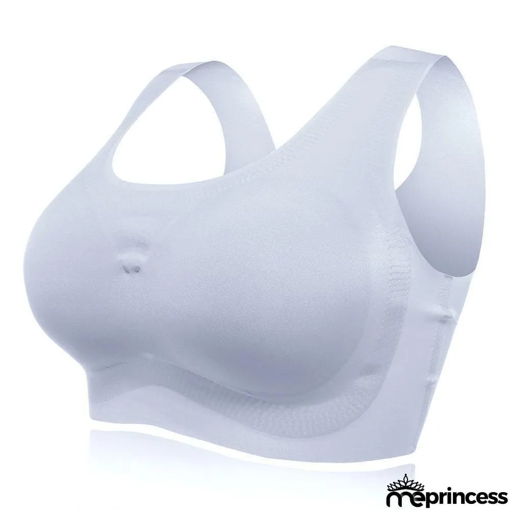 Super Comfy High Elastic Wireless Full Busty Soft Bras - Silver Gray