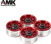 AMK 4pcs Aluminum Alloy 1.9 Wheel Rim 7-Spoke Wheels for 1/10 RC Crawler Axial SCX10 II 90046 TRX4 D90 TF2 Tamiya CC01 MST