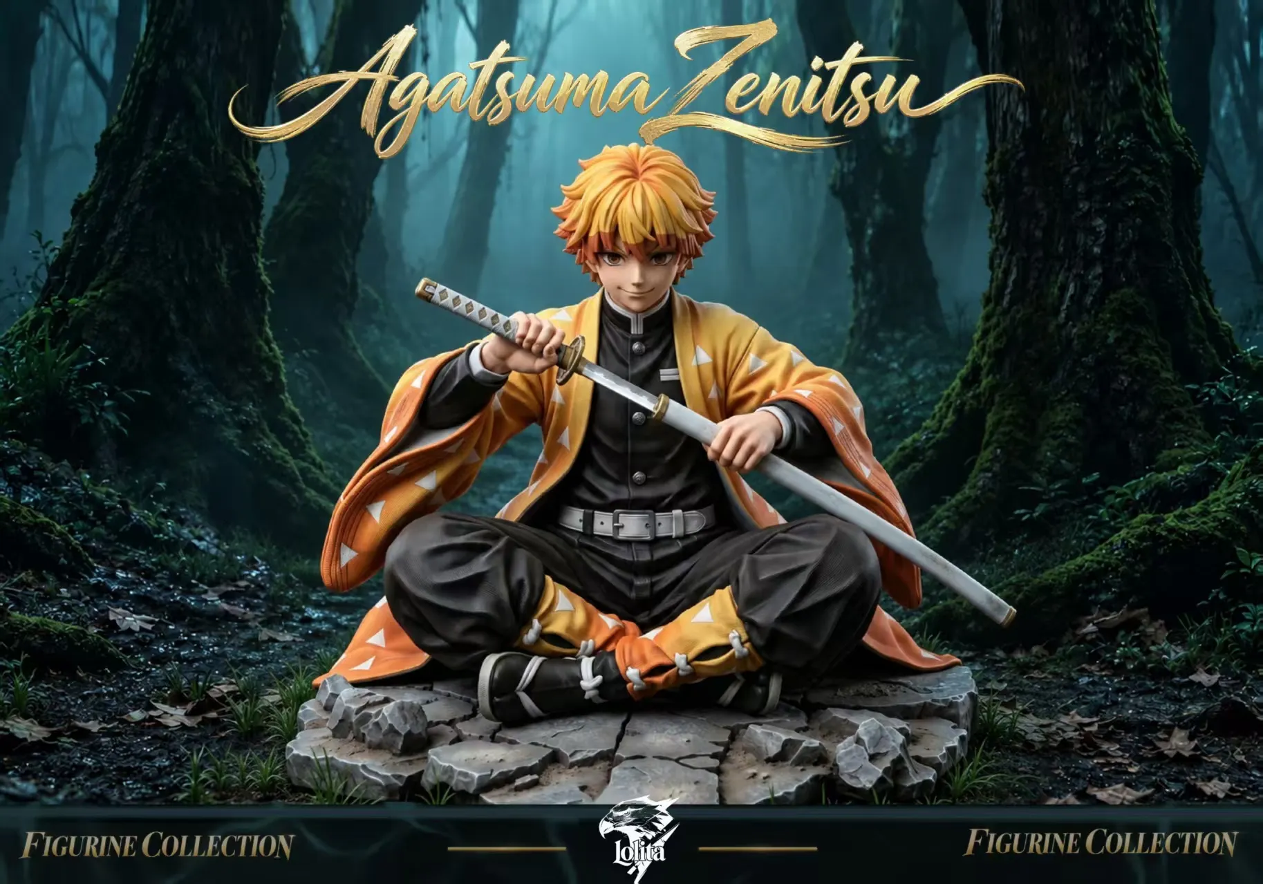 Lolita Studio - Zenitsu Agatsuma Sitting Pose Demon Slayer 1/6 Statue(GK)-