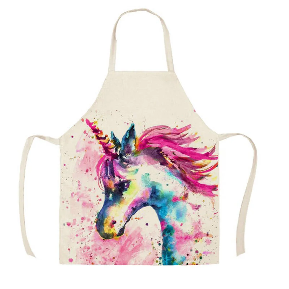 Linen Print Apron - Horse - 68x55cm