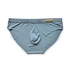 Men's Low Waist Sexy Solid Color Ice Silk Quick Dry Transparent Convex Bag Underwear