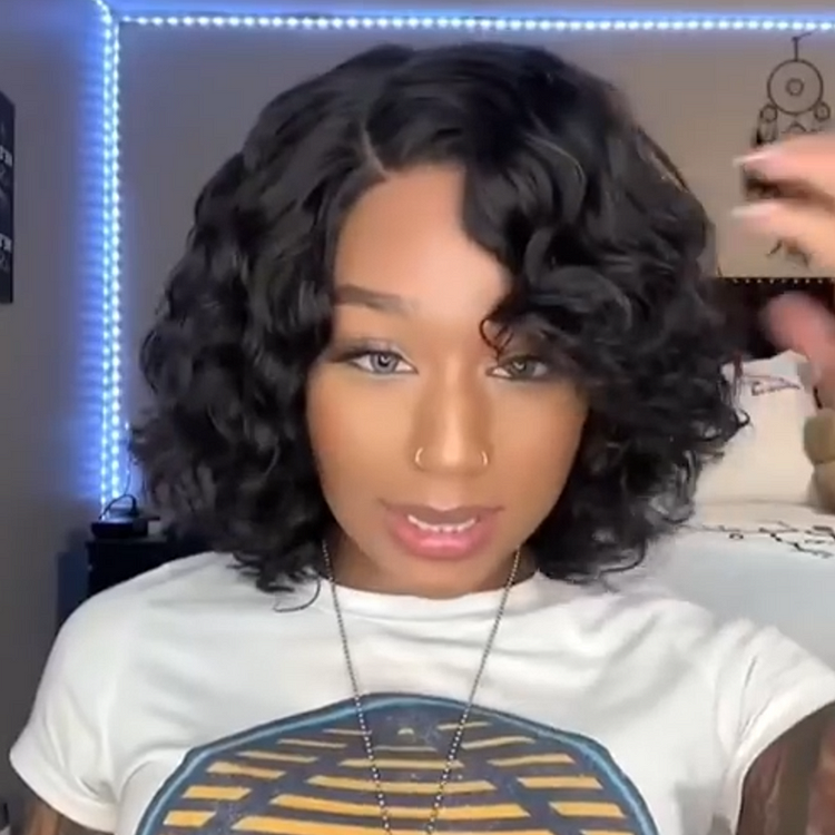 Trendy Curly Glueless Undetectable Invisible Short Lace Wig