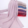 Soft Chiffon Rhinestone Women Long Scarf Flowing Hijab Shawl
