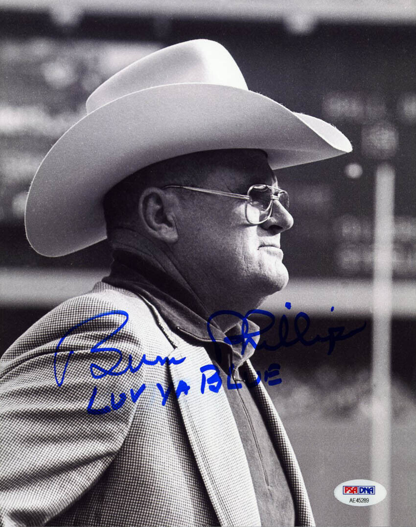 Bum Phillips SIGNED 8x10 Photo Poster painting Coach Houston Oilers PSA/DNA AUTOGRAPHED Saints