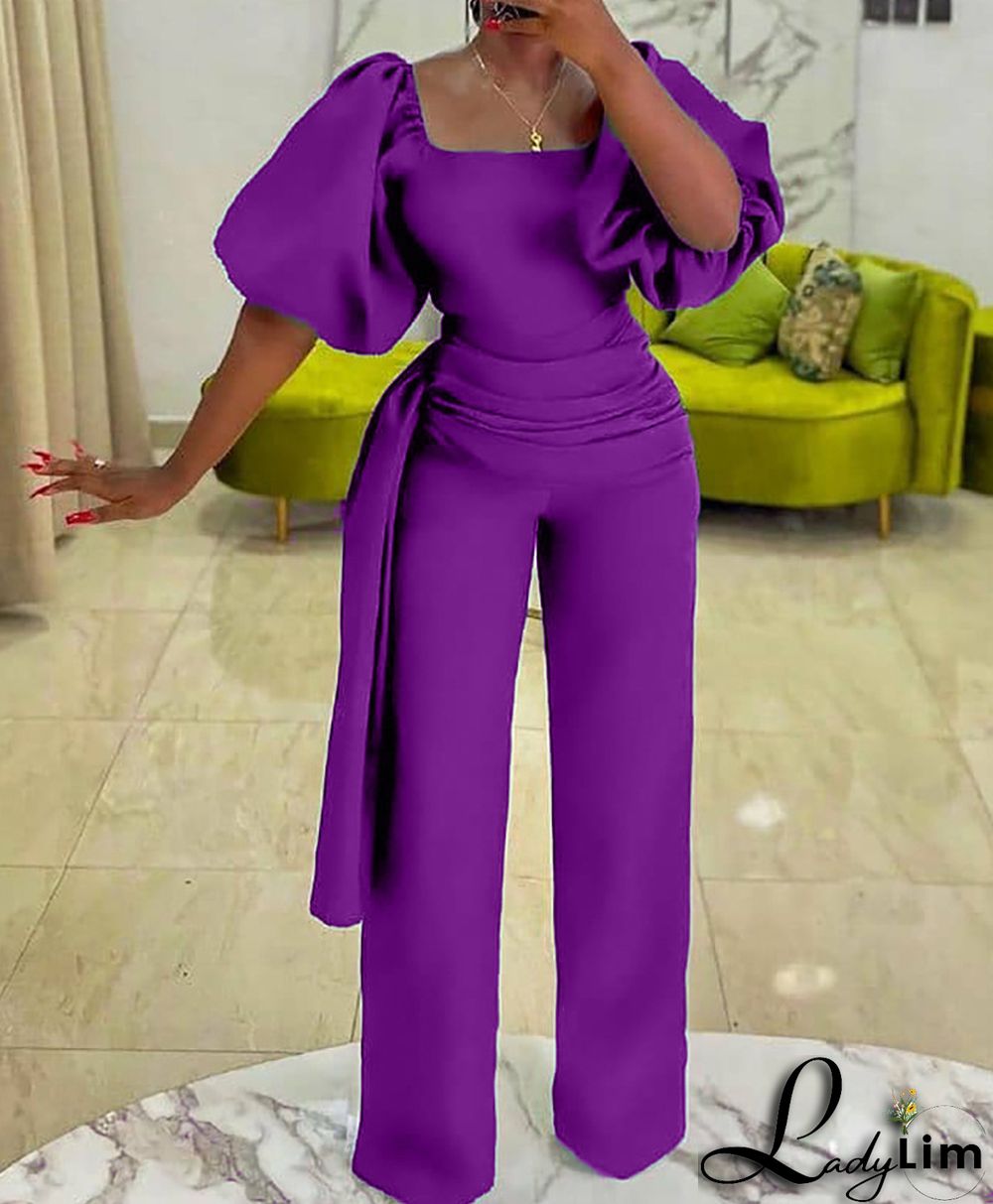 Women's Summer High Waist Chic Plus Size Jumpsuit