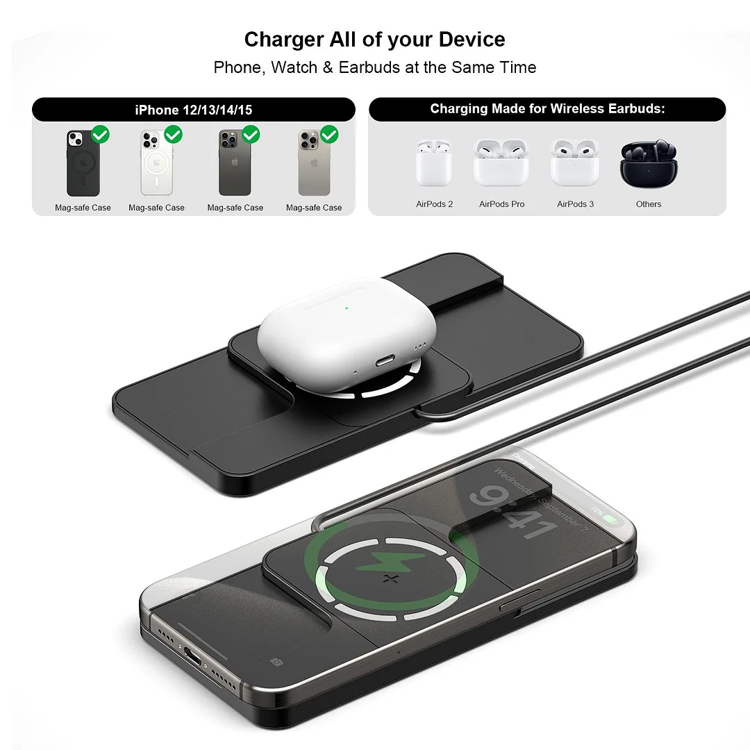 20W magnetic car mobile phone wireless charging pad
