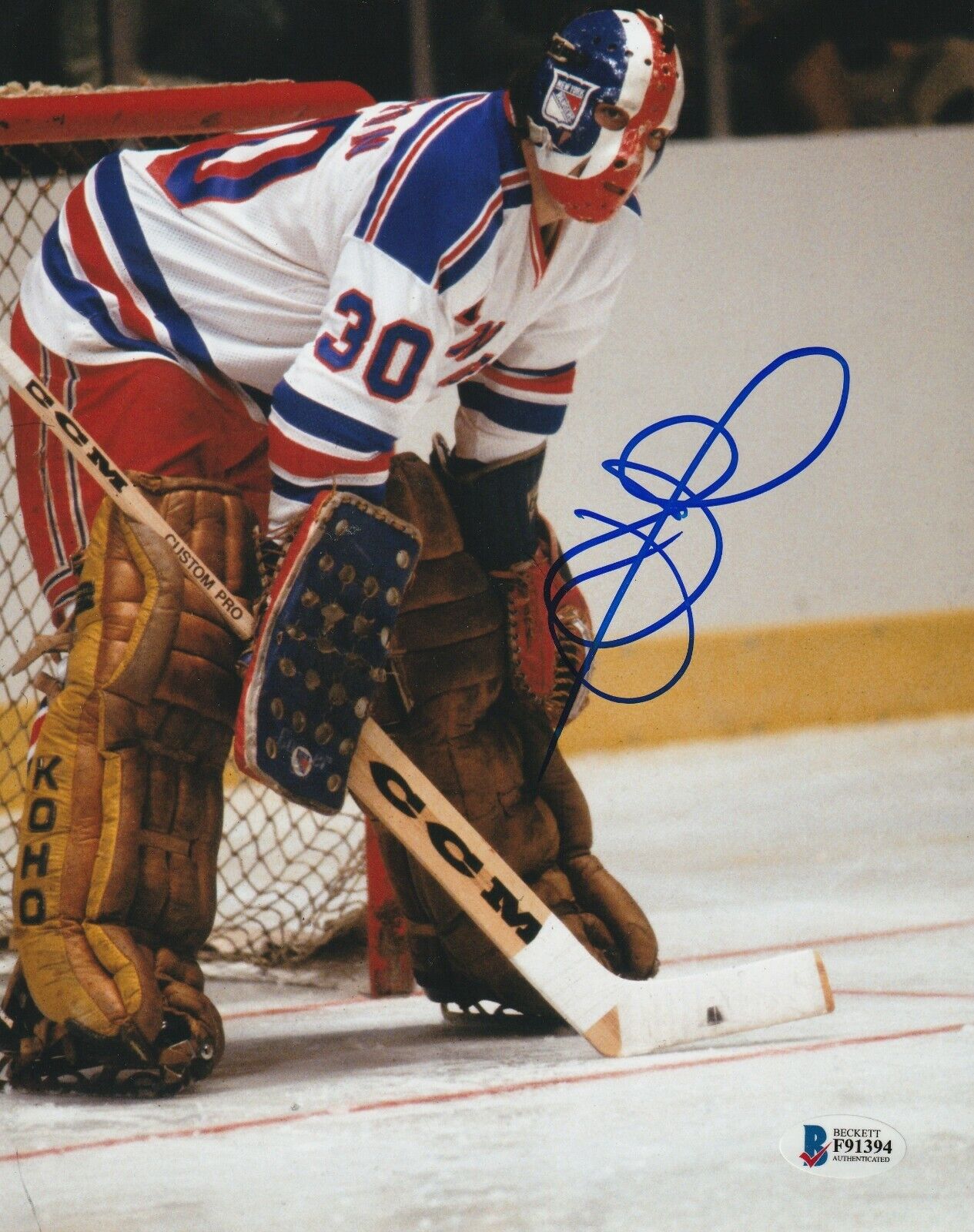 JOHN DAVIDSON Signed New York RANGERS 8X10 Photo Poster painting with Beckett COA