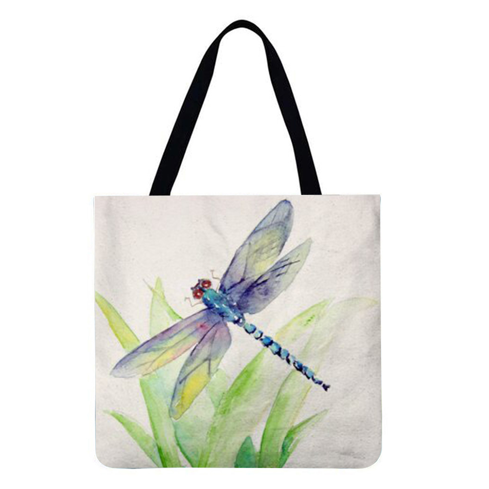 Dragonfly 40*40cm linen tote bag