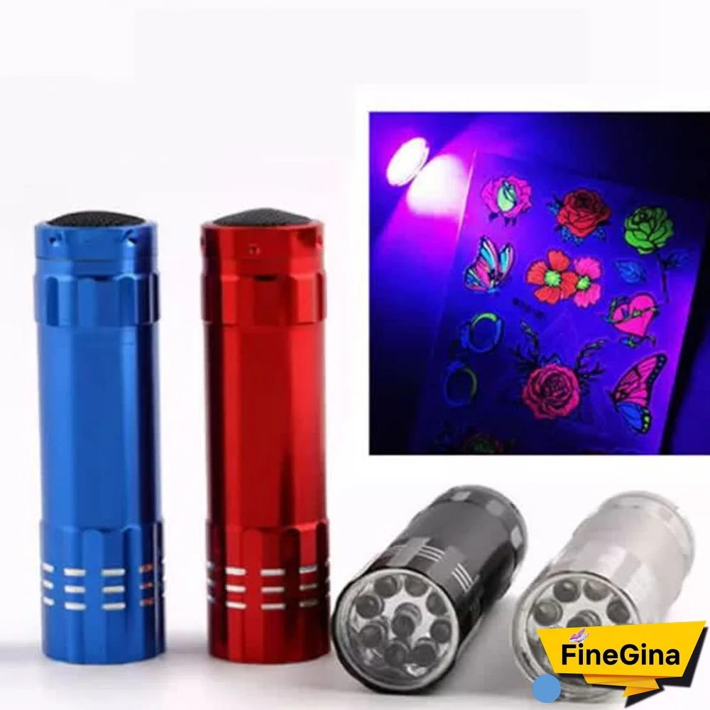 Handheld 9 LEDs 395nm UV Flashlight