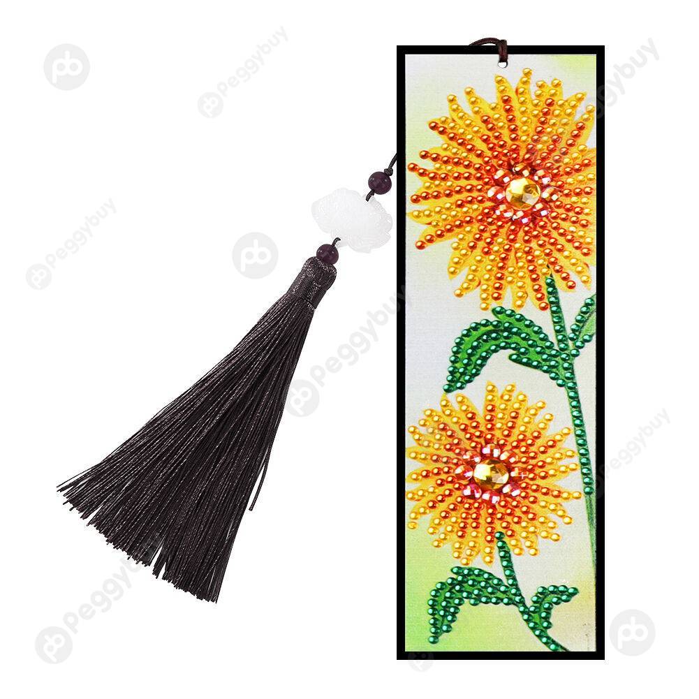 

Flowers-DIY Creative Diamond Tassel Bookmark, 501 Original