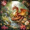 Dragon In Forest-14CT Stamped Cross Stitch 50*50cm/19.69*19.69in tapestrymarket