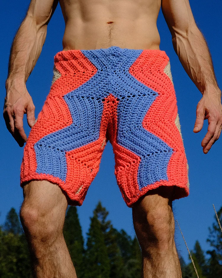 Men’s Flame Crochet Shorts 