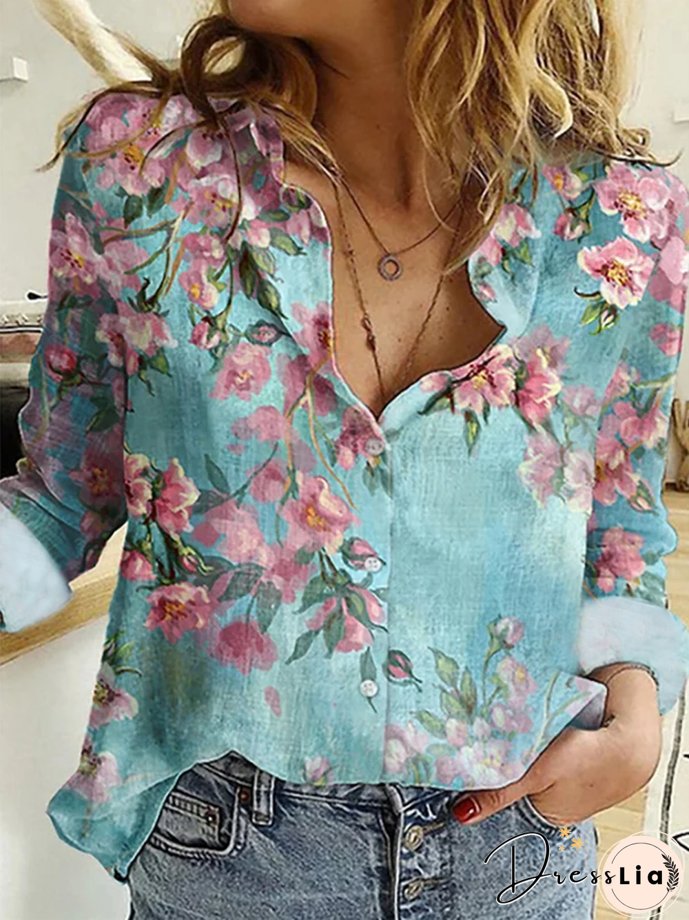 Long sleeve Casual Floral Blouse