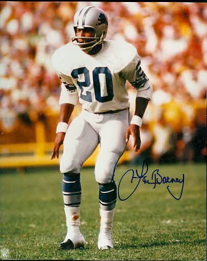 Lem Barney Lions Autograph 8x10 Photo Poster painting Signed Jsa