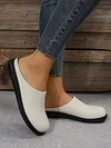 Plain Color Mesh Fabric Flat Clog Shoes