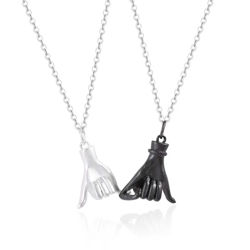Buzzdaisy Pinky Promise Swear Hand Necklace For Best Friend Couples