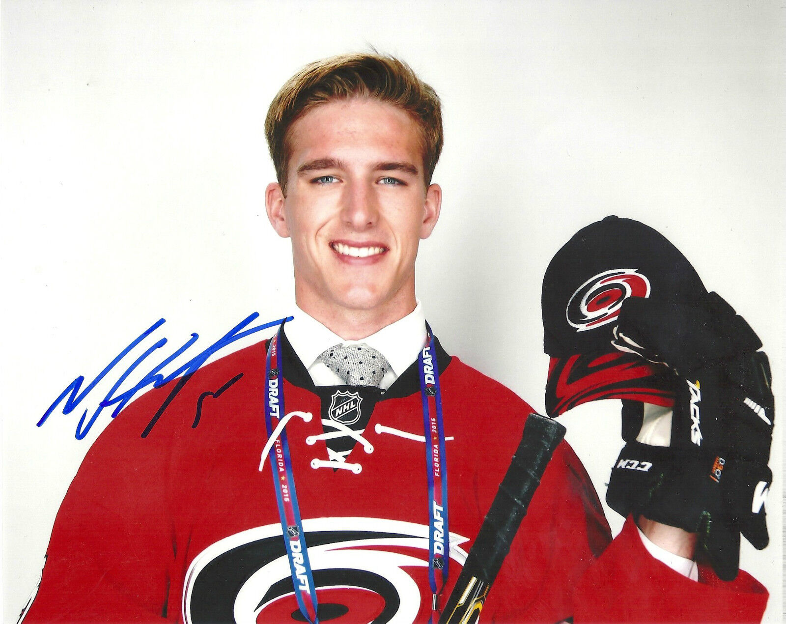 NOAH HANIFIN 'CAROLINA HURRICANES' SIGNED 8X10 PICTURE *COA 2