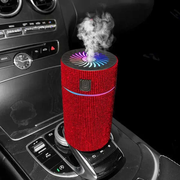 Diamond Humidifier with Led Light Auto Purifier Aromatherapy Diffuser Universal Air Freshener Car Accessories