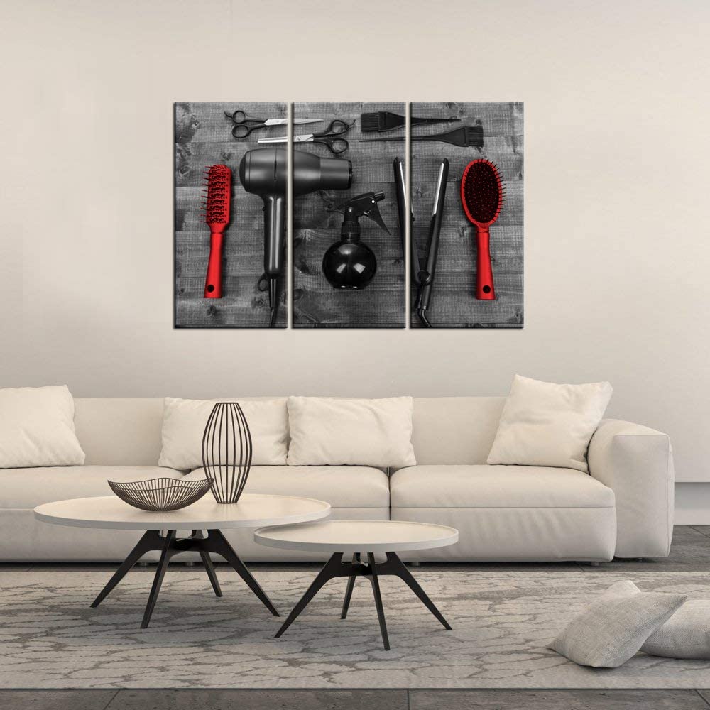 3 Pcs Hair Barber Shop Scissors Tools Hairstyle Posters Canvas Wall Art Pictures Paintings Home Decor Living Room Decoration