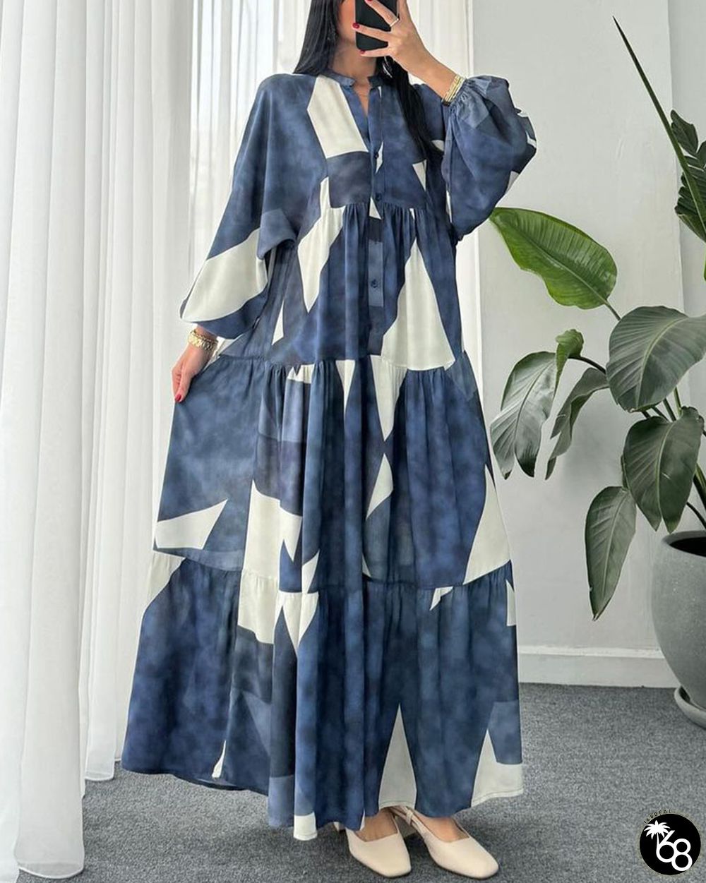 Vacation patchwork printed loose dress | 168DEAL