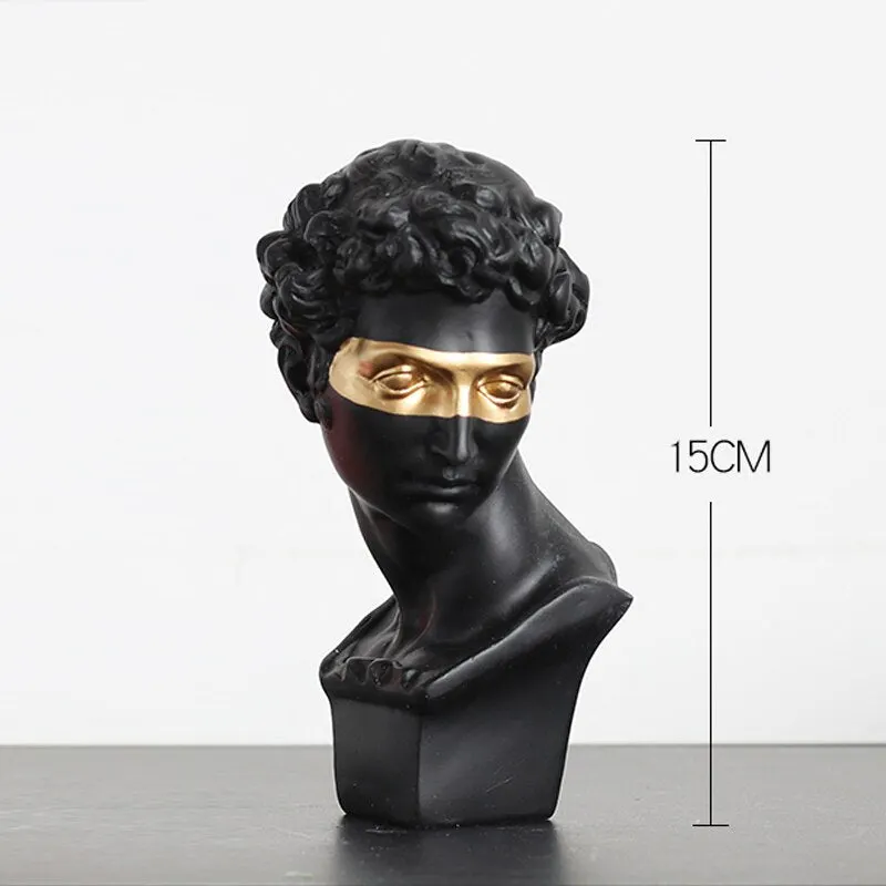 Creative Resin Figure Sculpture Black and White David Sculpture Statue Model Nordic Decoration Home Living Room Decoration