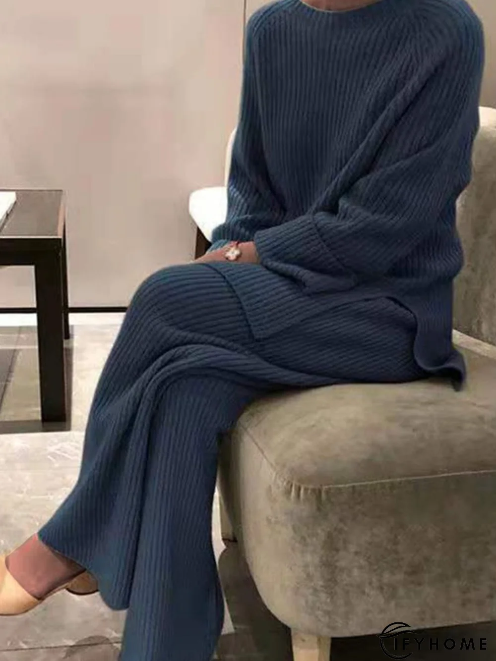 Cotton-Blend Crew Neck Suits | IFYHOME