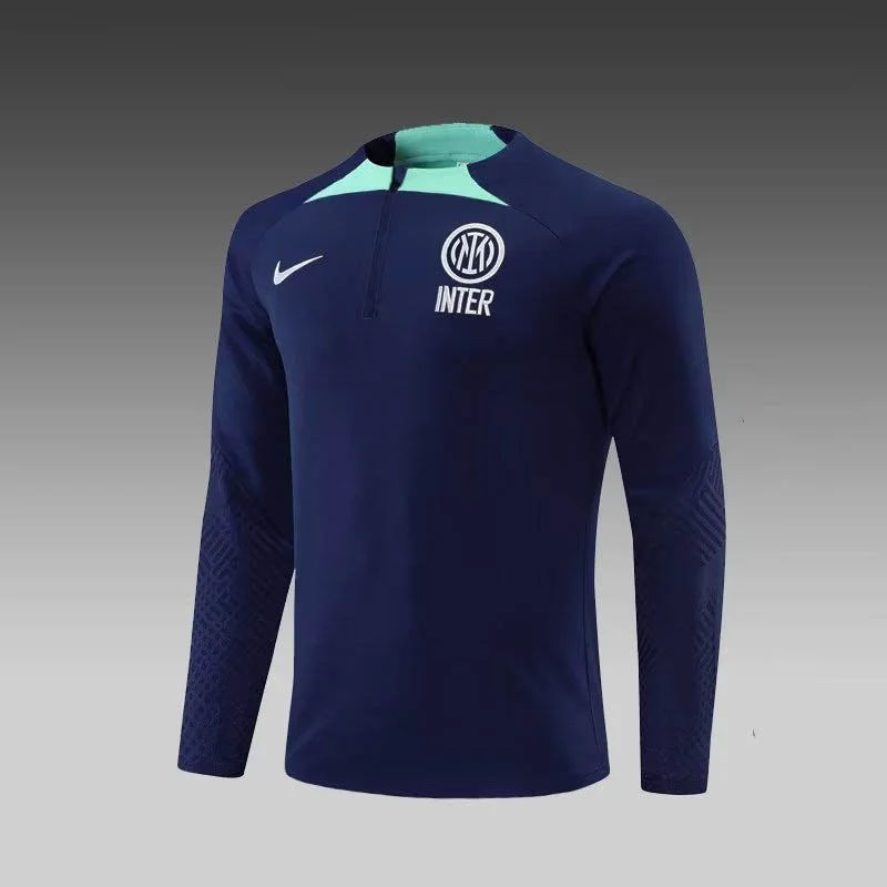 2022/2023 Internazionale Milan Half-Pull Training Suit Royal Blue Football Jersey 1:1  Thai Quality