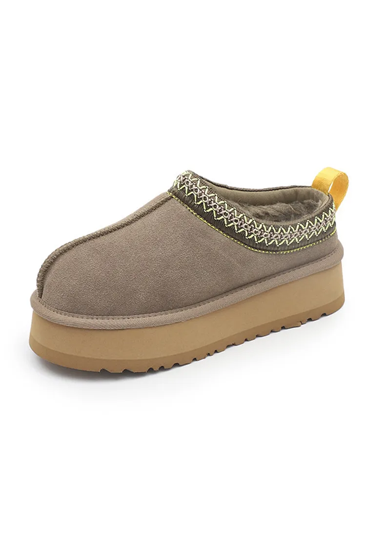 Wool Thick Sole Slip-on Snow Boots