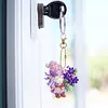 6Pcs PVC Double Sided Special Shaped Flower Goblin Diamond Painting Art Keychain (A)