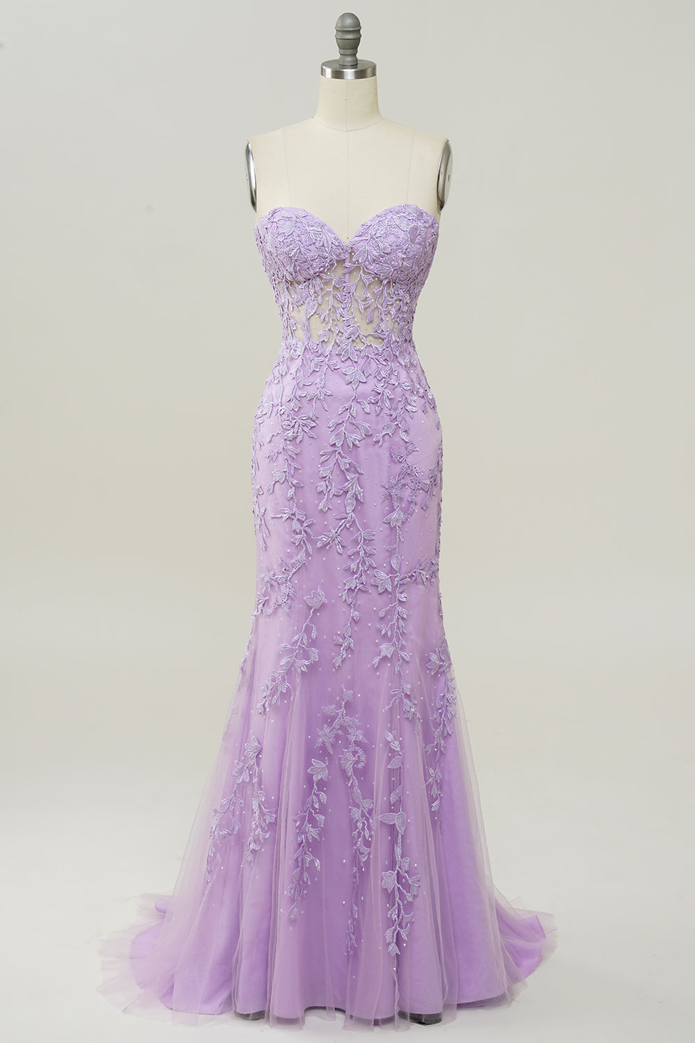 HELLYMOON Women Prom Dress Purple Sweetheart Neck Mermaid Evening Dress ...