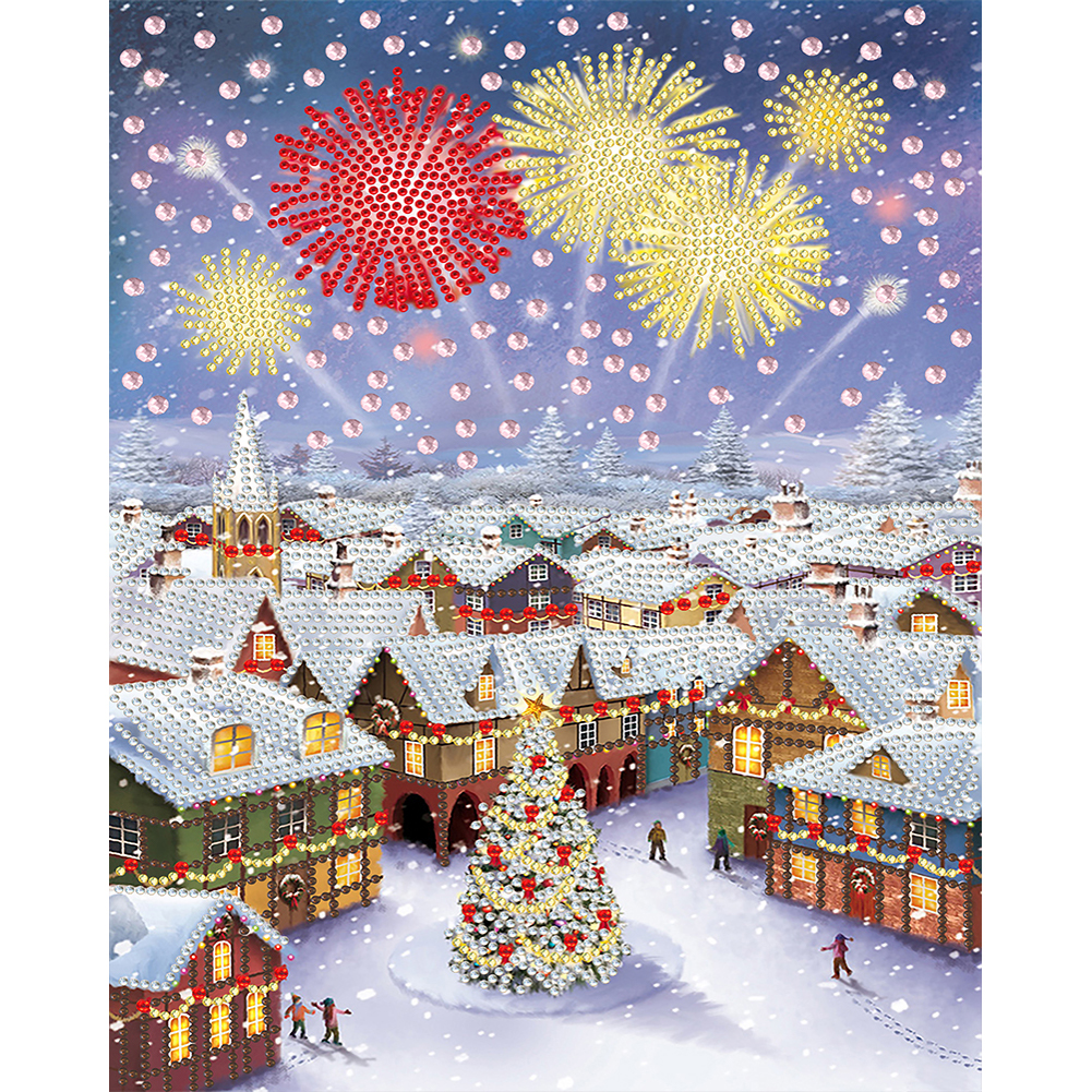 

Xmas Firework Village - Special Shaped Diamond Painting - 30*40CM, 501 Original