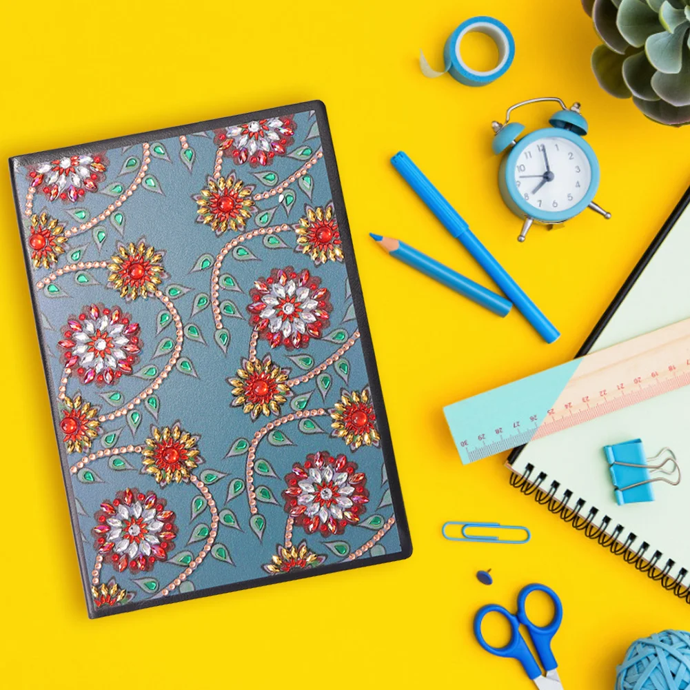 50 Pages A5 Flower DIY Special Shaped Diamond Painting Rhinestone Sketchbook【No Strip】