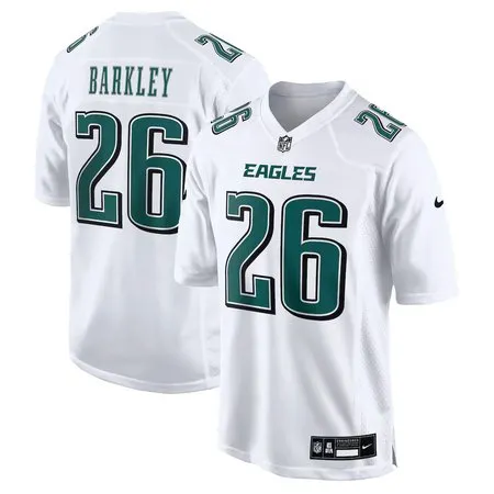 Men's Philadelphia Eagles #26 Saquon Barkley  Tundra White Fashion Game Jersey
