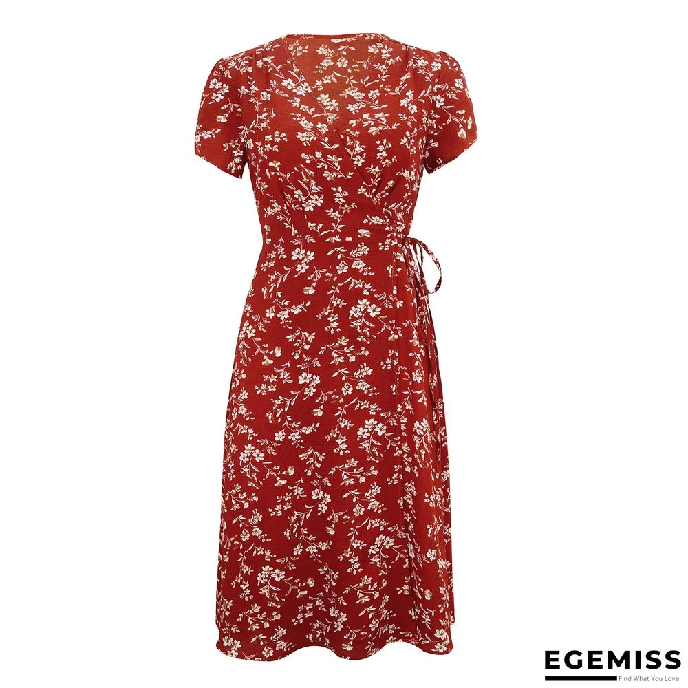 Bandage Slim Chiffon Floral Dress | EGEMISS