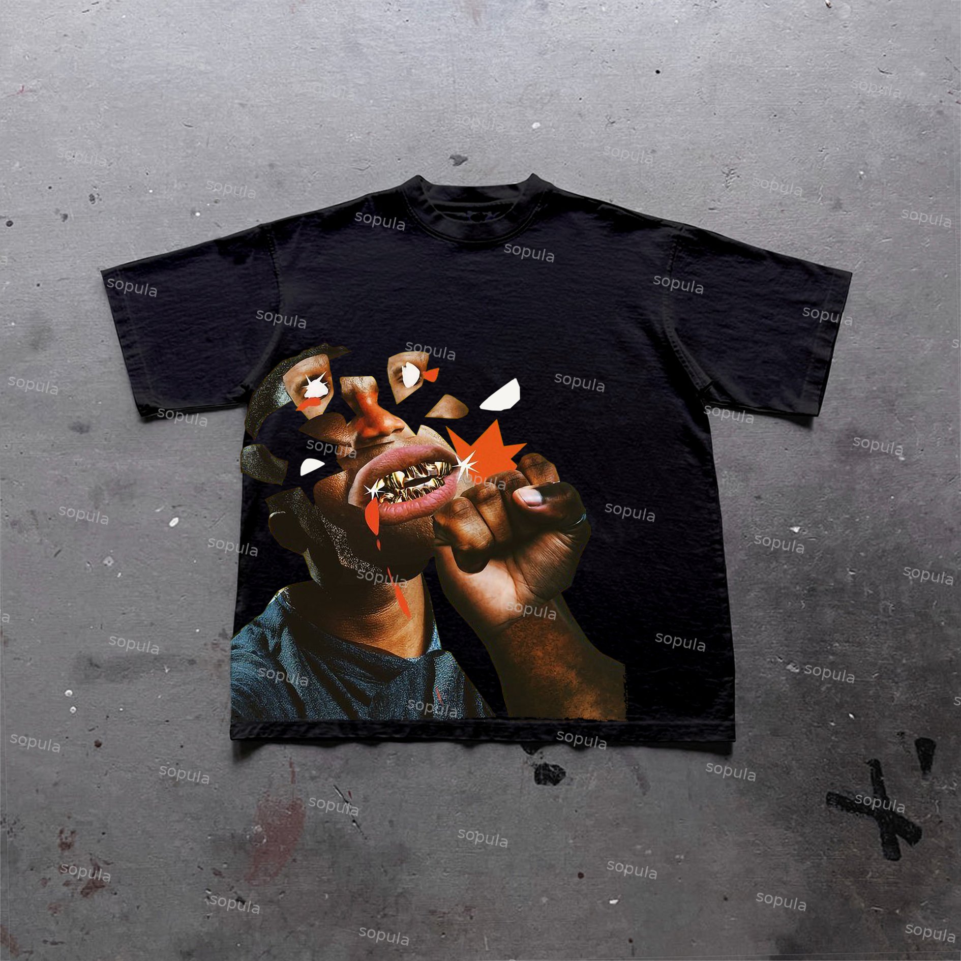 Sopula Fun Portrait Graphic Print Cotton T-Shirt