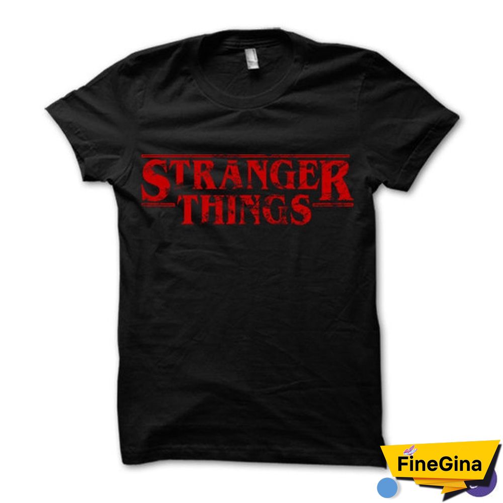 Mens Stranger Things Black White T-Shirt