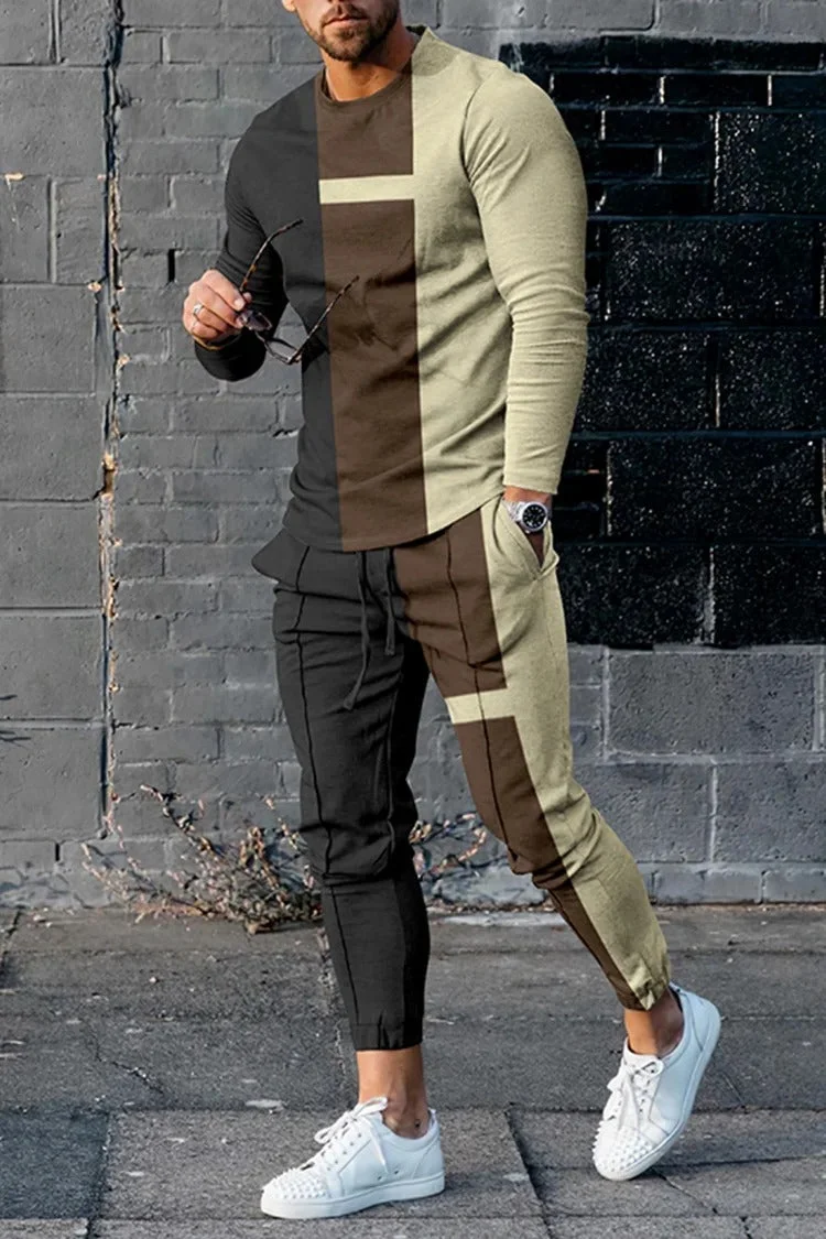 Men's Personalized Top And Pants Two Piece Set