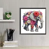 Diamond Painting-DIY Crystal Rhinestone Flower Elephant