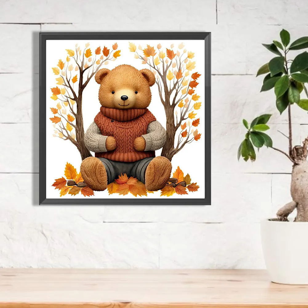 Diamond Painting - Full Round Drill - Fall Bear(Canvas|40*40cm)
