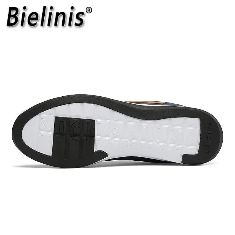 New Fashion Leather Men Shoes Breathable Lace Up Trend Mens Casual Shoes Non-Slip Sneakers Men Vulcanized Shoes Chaussure Homme