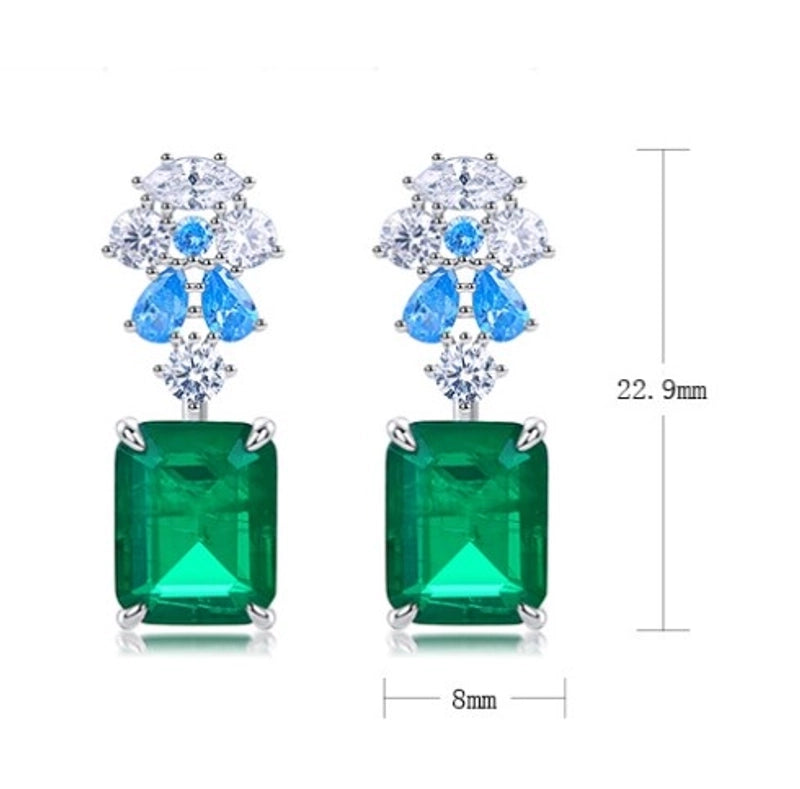 1 Pair Elegant Shiny Geometric Water Droplets Inlay 925 Sterling Silver High Carbon Diamond Drop Earrings