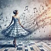 Girl In A Music Skirt-11CT Stamped Cross Stitch 50*50cm/19.69*19.69in tapestrymarket