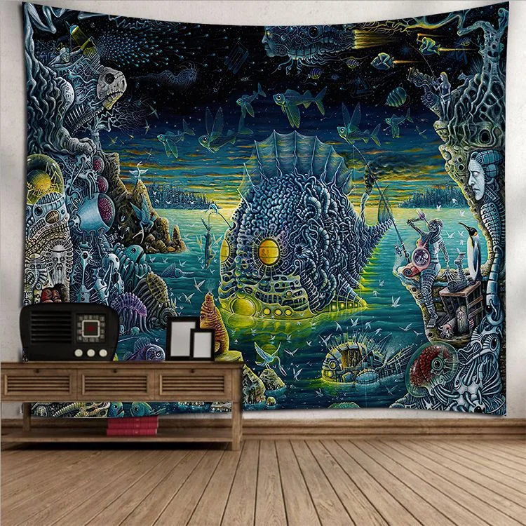 Sun Moon Mandala Tapestry Wall Hanging Celestial Wall Tapestry Hippie Wall Carpets Dorm Decor Psychedelic Tapestry